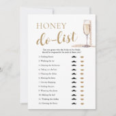 Gold Pearls en Prosecco Honey Do List Bruidsspel Kaart (Voorkant)