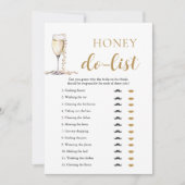 Gold Pearls en Prosecco Honey Do List Bruidsspel Kaart (Voorkant)