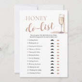 Gold Pearls en Prosecco Honey Do List Bruidsspel Kaart (Voorkant)