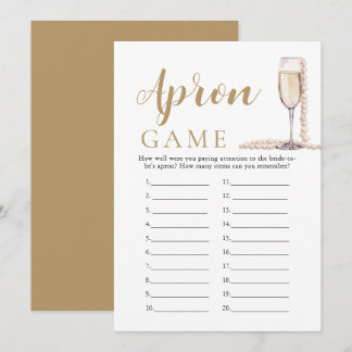 Gold Pearls en Prosecco Vrijgezellenfeest Schort s Kaart