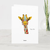 Gold Peeking Giraffe Moederdag Kaart (Achterkant)