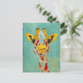 Gold Peeking Giraffe Postcard Briefkaart (Staand voorkant)