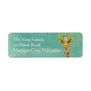 Gold Peking Giraffe Address Label
