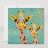 Gold Peking Giraffe Baby Uitnodiging (Achterkant)