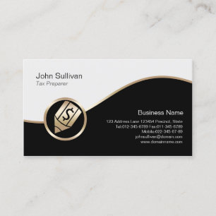 Gold Pen Dollar Icon Tax Preparer Visitekaartje