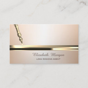 Gold Pen Stripe Luminouse Notary Visitekaartje