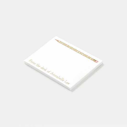 Gold Pencil Drie Post-it® Notes (Schuin)