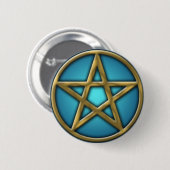Gold Pentacle op water Ronde Button 5,7 Cm (Voorkant /achterkant)
