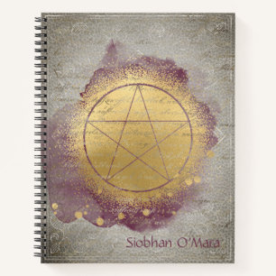 Gold Pentagram Wiccan Journal