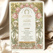 Gold Peonies Vintage Wedding Programme