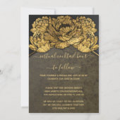 Gold Peony Virtual Wedding Livestream Wedding Invi Kaart (Achterkant)