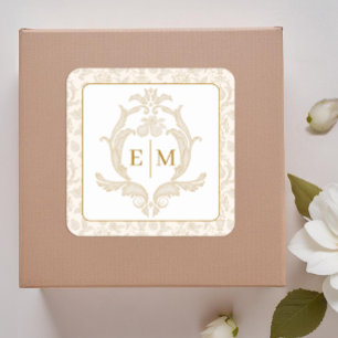 Gold Perfect Pear Monogram bruiloft Sticker