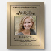 Gold/Personalized Photo - Employee Award Plaque (Devant)