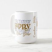 Gold personnalisé Bonne année de la Mug empilée (Devant gauche)