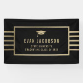 Gold Pet bewerkbare kleurenbanner Afstuderen Spandoek (Horizontaal)