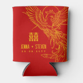 Gold Phoenix | Dubbel geluk Blikjeskoeler (Voorkant)