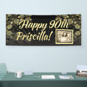 Gold Photo 90th Birthday Party Decoration Spandoek (Beurs)