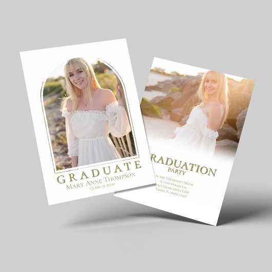 Gold Photo Arch Graduation Party Classic Kaart