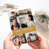 Gold Photo Collage Vakantie Kaart