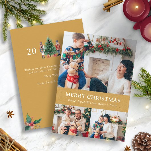 Gold Photo Collage Vakantie Kaart