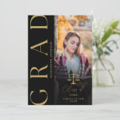 Gold Photo Faire-part de diplôme de l'école de dro (Debout devant)