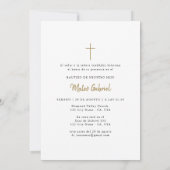 Gold Photo Invitation du baptême mexicain en espag (Dos)