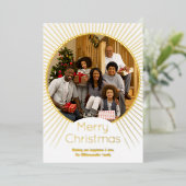 Gold Photo-kerstfeest Folie Feestdagenkaart (Staand Voorkant)