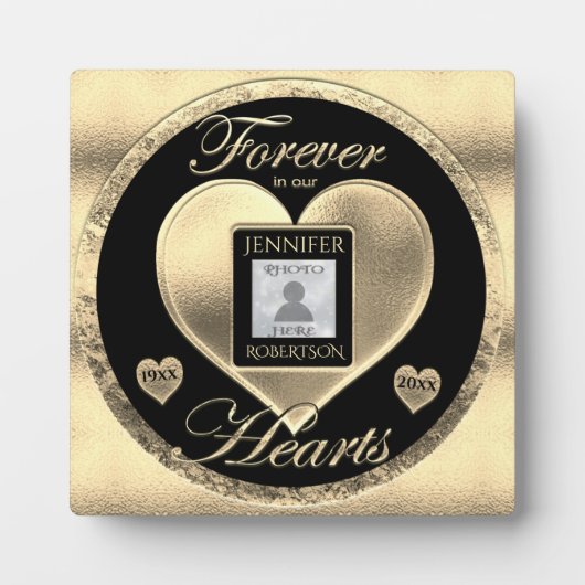Gold Photo Memorial Plaque Fotoplaat (Voorkant)