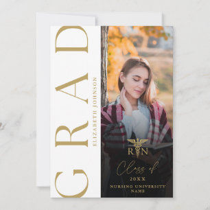 Gold Photo RN Faire-part de diplôme en soins infir