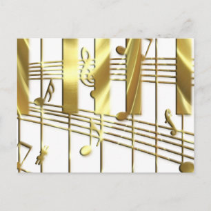 Gold Piano-toetsenbord Briefkaart