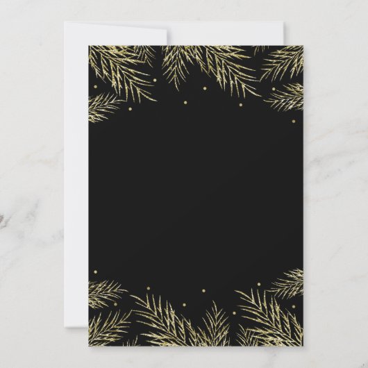 Gold Pine Fir & Dots Gîtes Élégantes Invitations (Dos)