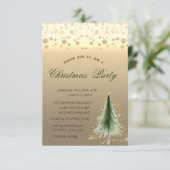 Gold Pine Tree (gemerkte zakelijke kerstfeest) Kaart (Staand voorkant)
