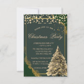 Gold Pine Tree, Stippen Green Company Kerstfeest Kaart (Voorkant)