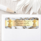 Gold Pineappel White Gold Marble Striped Etiket (Insitu)