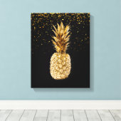 Gold Pineapple Canvas afdrukken (Insitu (Houten vloer))
