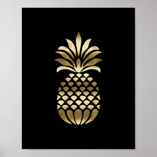 GOLD PINEAPPLE-kunstafdruk Poster (Voorkant)