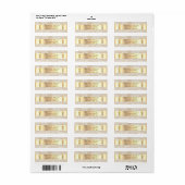 Gold Pineapple Marble Striped Address Label (Full Sheet)