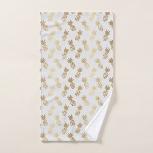 Gold Pineapple Pattern Bad Handdoek (Handdoek)