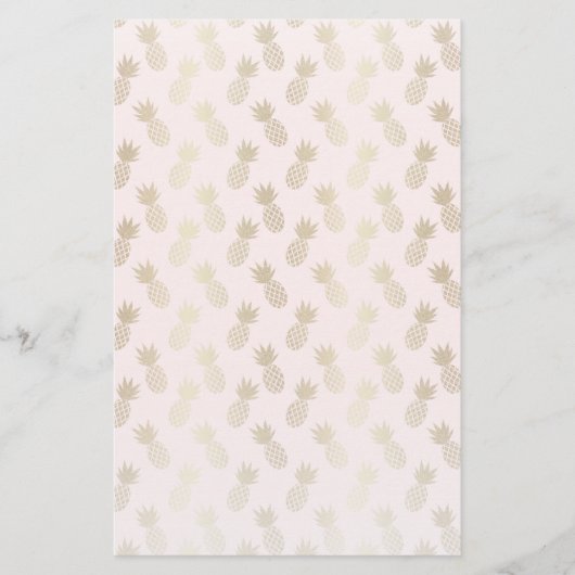 Gold Pineapple Pattern Briefpapier (Voorkant)