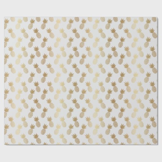 Gold Pineapple Pattern Cadeaupapier (Vlak)