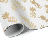 Gold Pineapple Pattern Cadeaupapier (Rol Hoek)