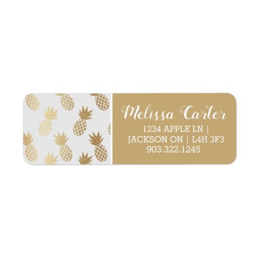 Gold Pineapple Pattern Etiket (Voorkant)