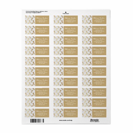 Gold Pineapple Pattern Etiket (Full Sheet)