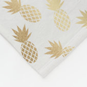Gold Pineapple Pattern Fleece Deken (Hoek)