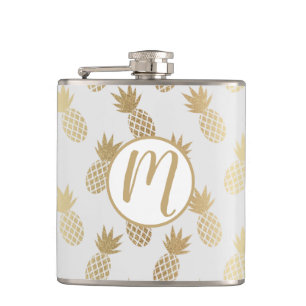 Gold Pineapple Pattern Heupfles