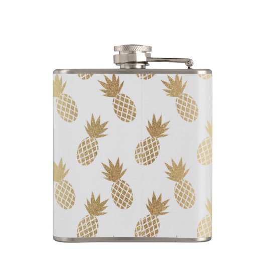 Gold Pineapple Pattern Heupfles (Achterkant)