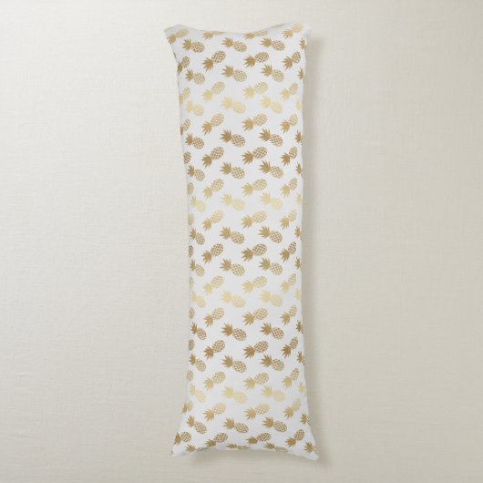 Gold Pineapple Pattern Lichaamskussen (Voorkant Verticaal)