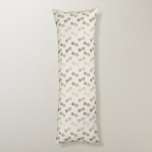 Gold Pineapple Pattern Lichaamskussen (Achterkant (Verticaal))