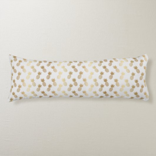 Gold Pineapple Pattern Lichaamskussen (Voorkant)