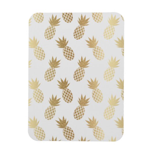 Gold Pineapple Pattern Magneet (Verticaal)